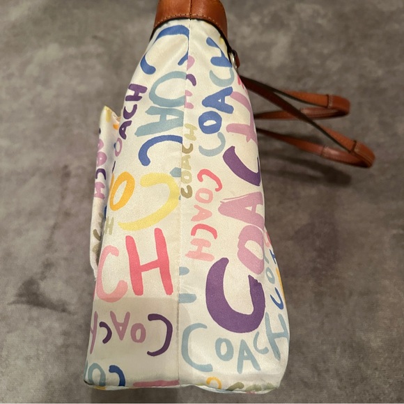 COACH Hampton Reversible Tote Scribble Logo Pattern Y2K Vintage - Picture 7 of 16